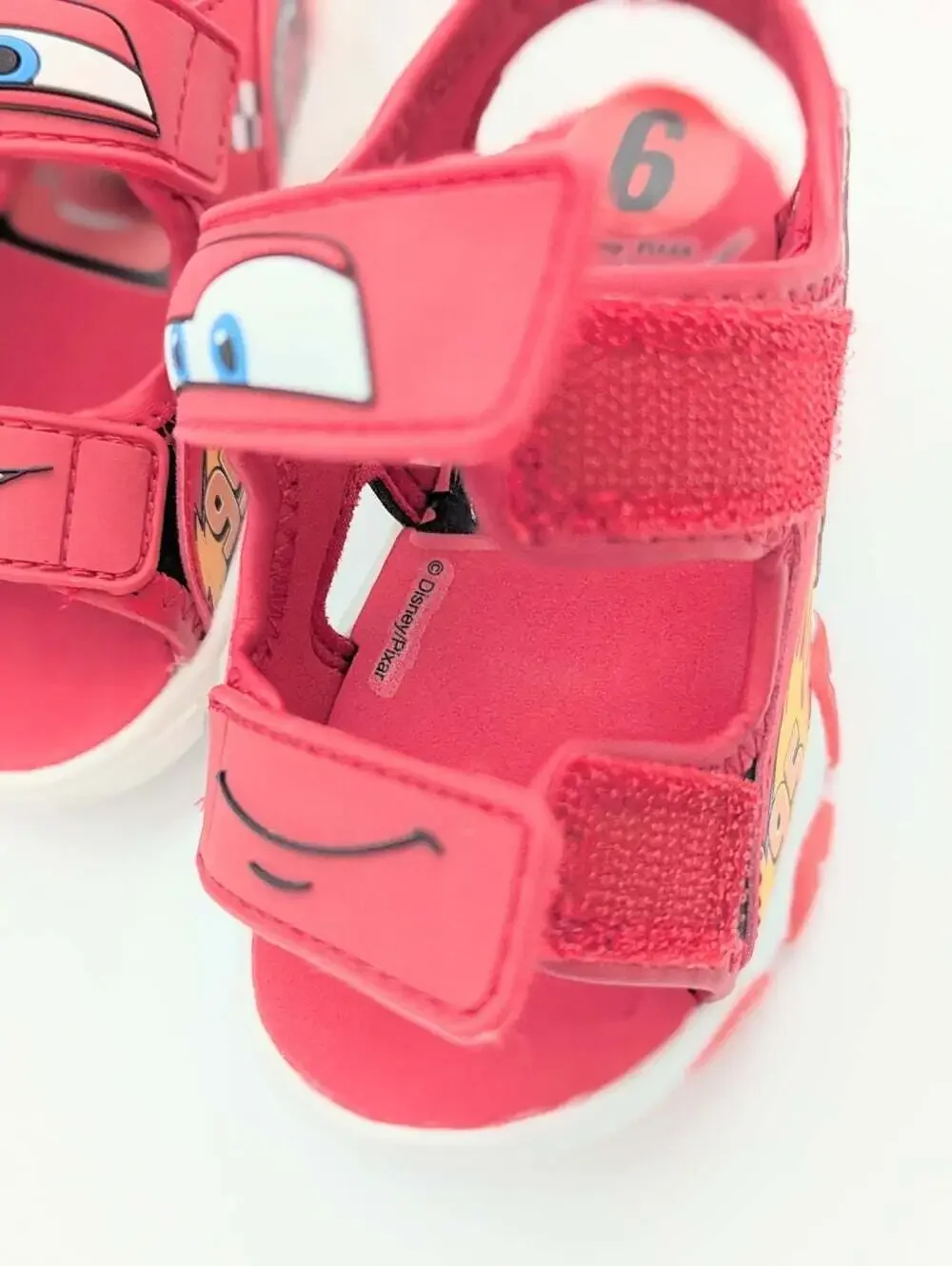 NWT Cars Lightning McQueen Kids (Size 6) Light-Up Sandals w/Velcro Open/Close